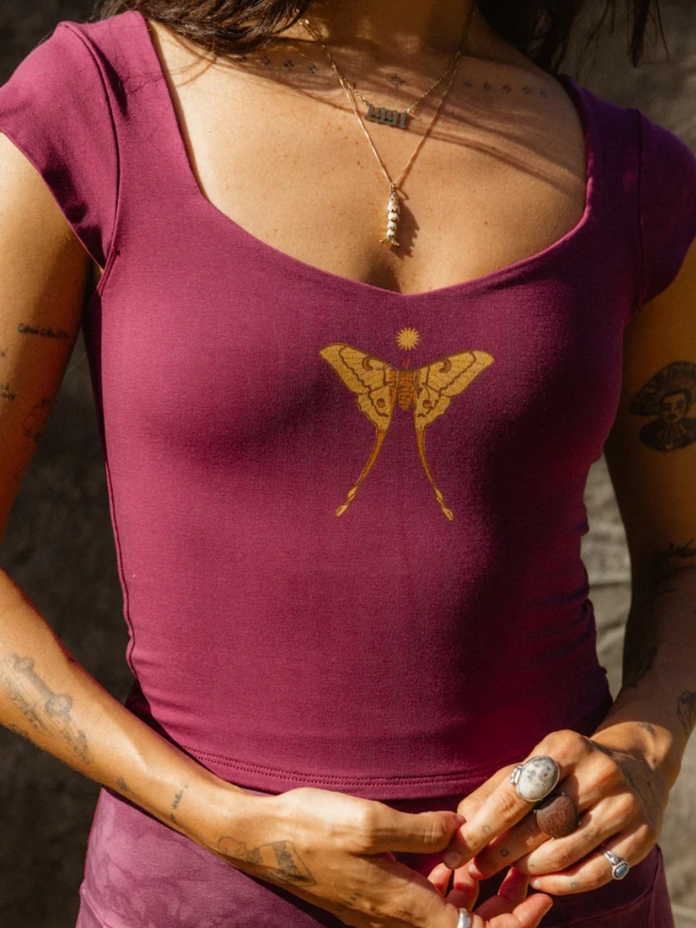 Purusha People Comet Moth Petal Sleeve top